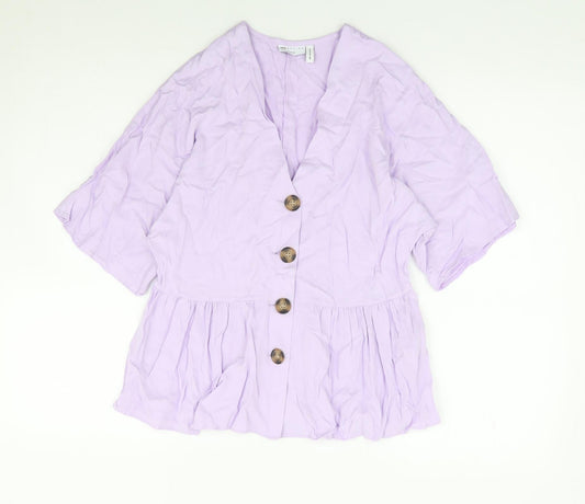 Womens UK Size 6 ASOS Purple Jersey Blouse