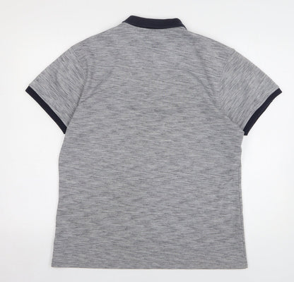 MishMash Womens Grey Cotton Basic Polo Size L Collared