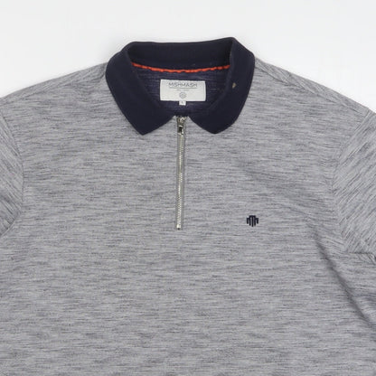 MishMash Womens Grey Cotton Basic Polo Size L Collared