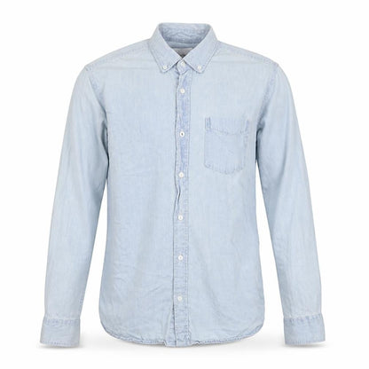 Mens UK Size S Pull&Bear Blue  Button-Up Long Sleeve Casual Shirt