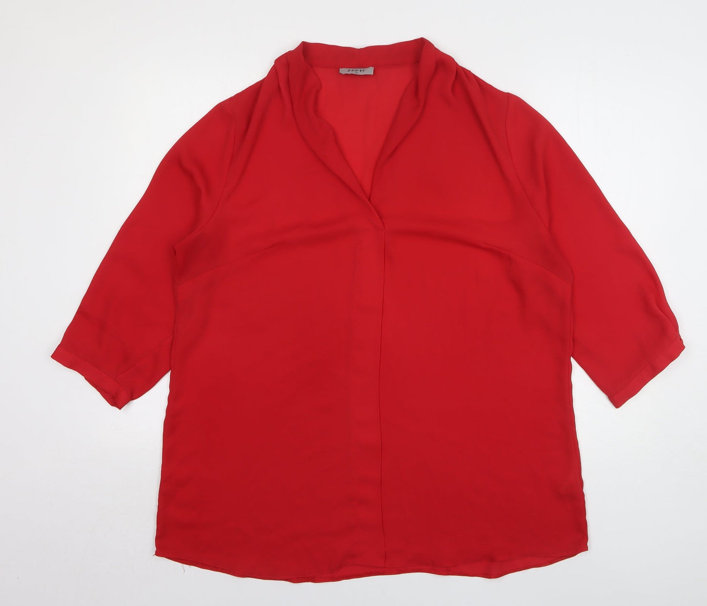Womens UK Size 18 Soon Red Basic Blouse