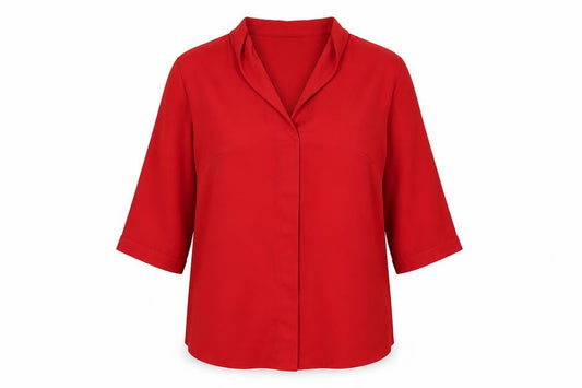 Womens UK Size 18 Soon Red Basic Blouse