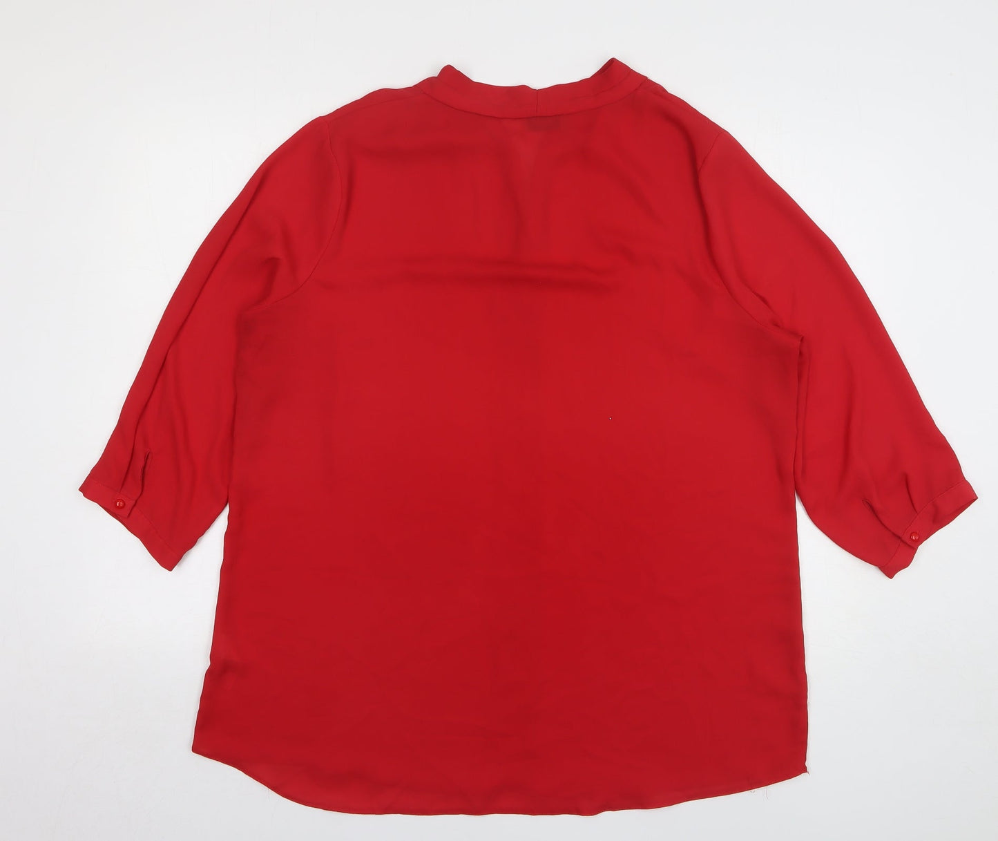 Womens UK Size 18 Soon Red Basic Blouse