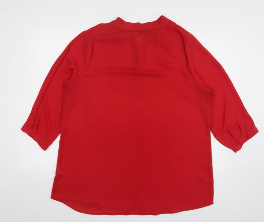 Womens UK Size 18 Soon Red Basic Blouse