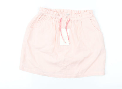 Leigh Tucker Willow Girls Pink Cotton Straight & Pencil Skirt Size 9-10 Years Regular Tie