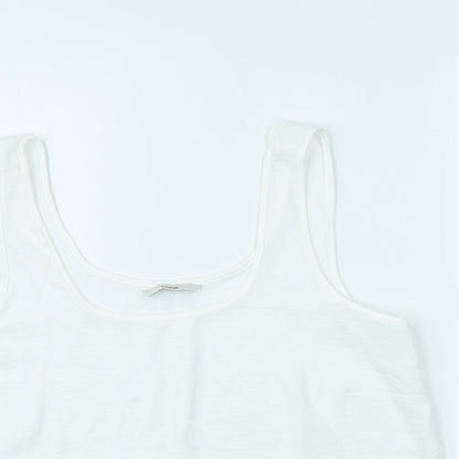 George Womens White Polyester Cropped Tank Size M Scoop Neck