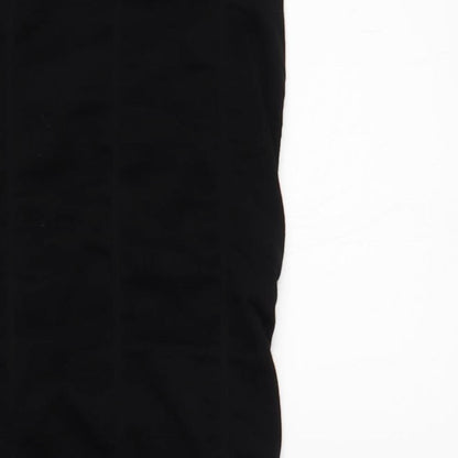 Zara Womens Black Viscose Bodycon Size XS Round Neck Button - Embellished Neckline