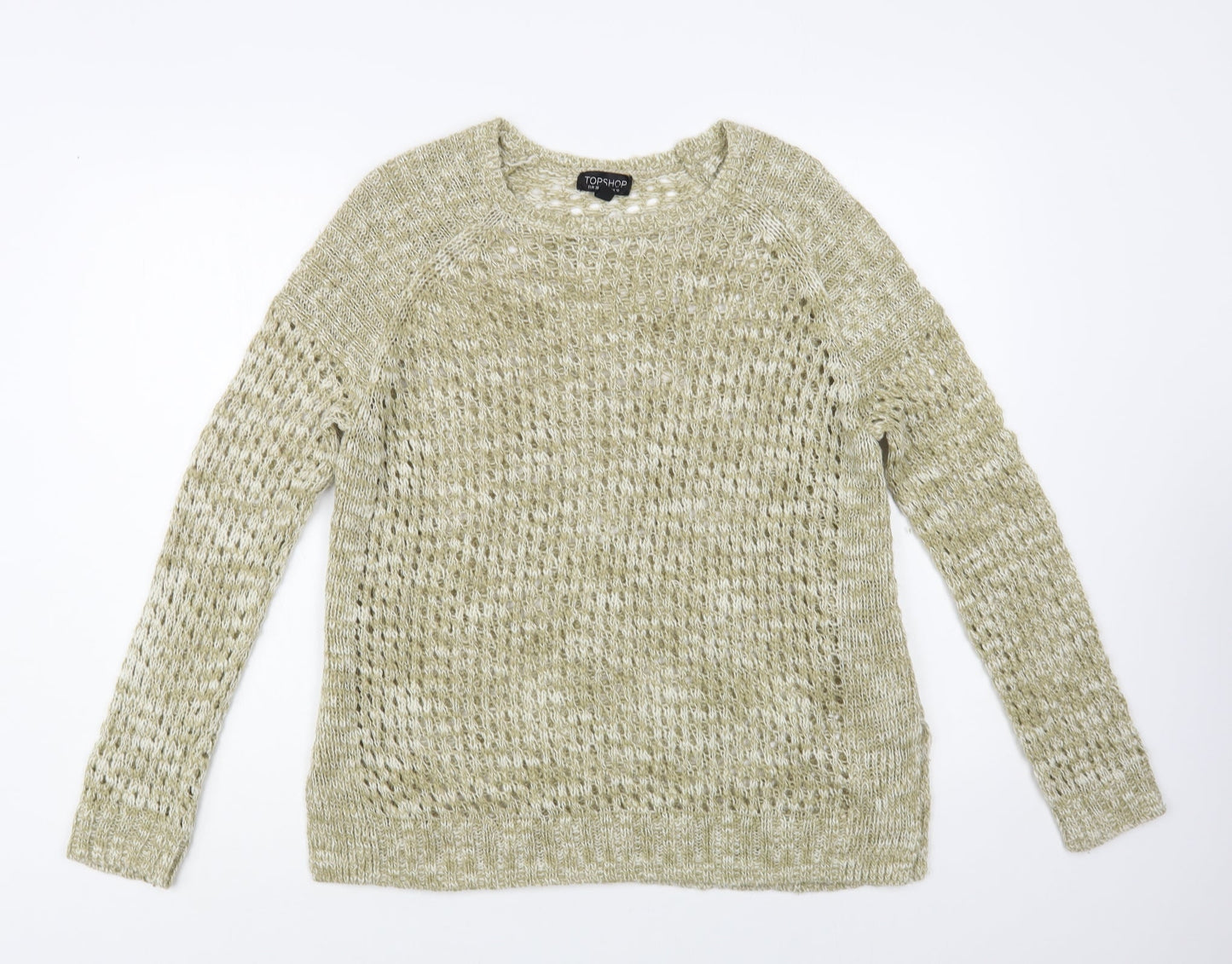 Womens UK Size 10 Topshop Beige Pullover Jumper