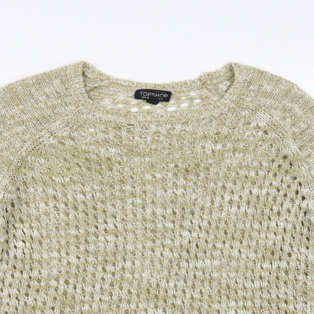 Womens UK Size 10 Topshop Beige Pullover Jumper
