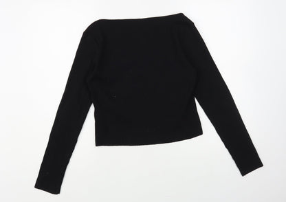 Womens UK Size L H&M Black Cropped T-Shirt