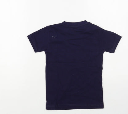 Dolphin Boys Blue Cotton Pullover T-Shirt Size 7-8 Years Crew Neck Pullover - Egypt