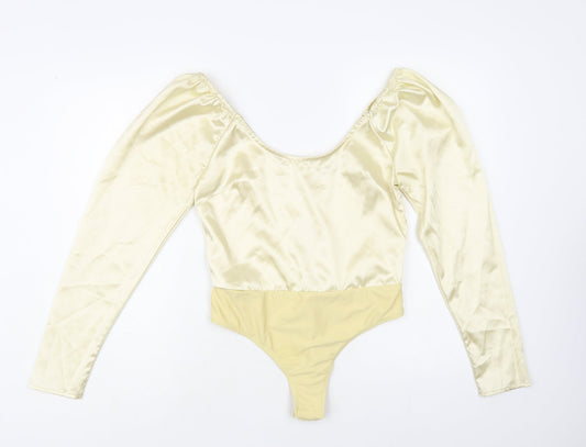 In the Style Womens Gold Polyester Bodysuit One-Piece Size 10 Snap