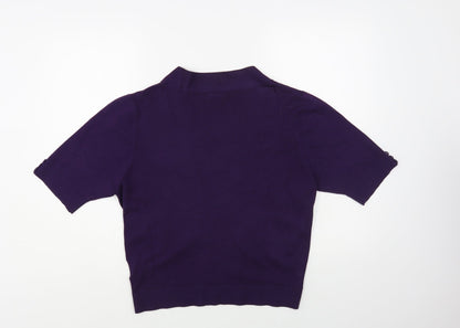 Womens UK Size XL Image Purple Cardigan Jumper