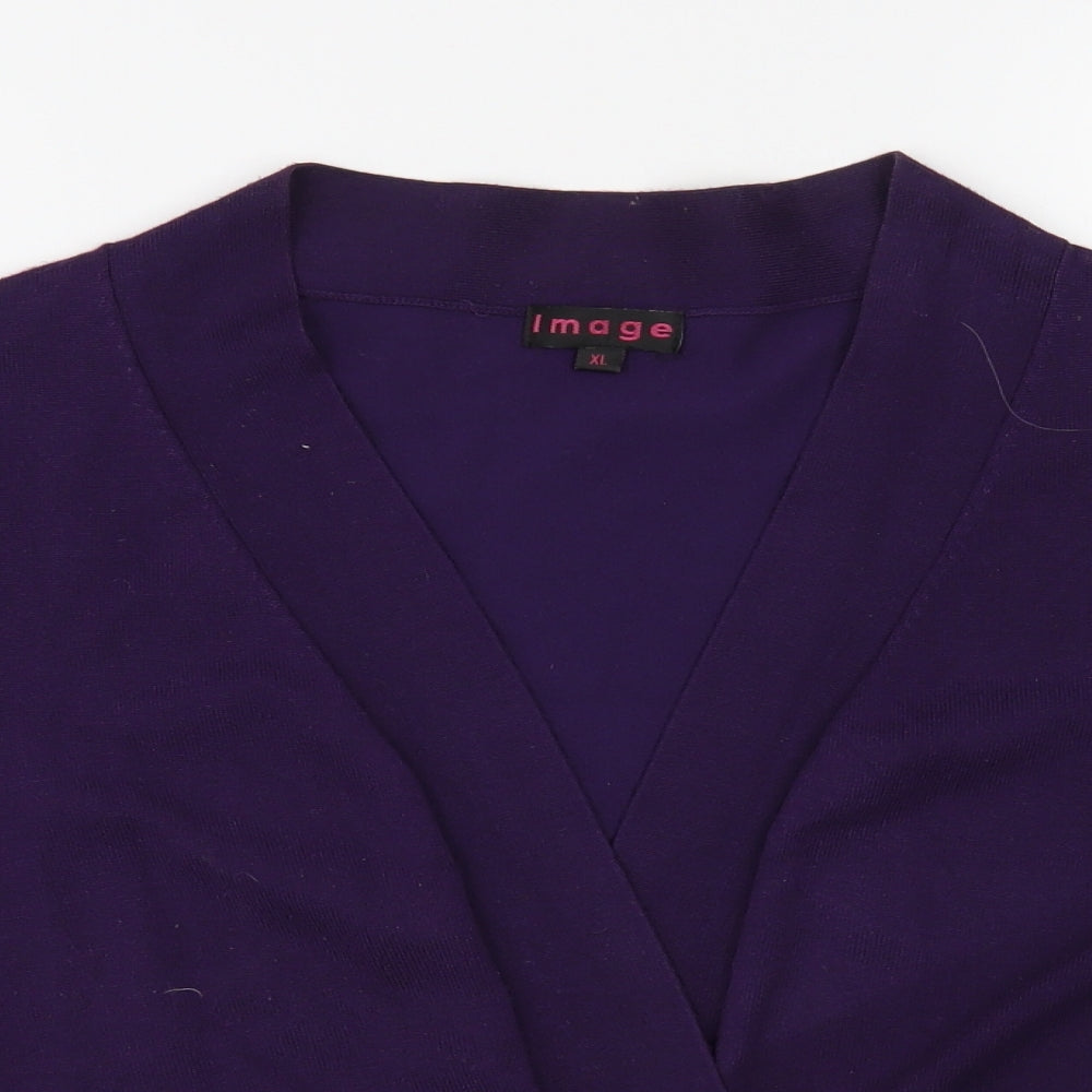 Womens UK Size XL Image Purple Cardigan Jumper
