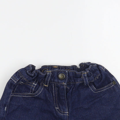 Denim Co. Boys Blue Cotton Chino Shorts Size 6-7 Years Regular Snap