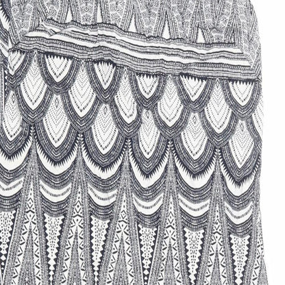 H&M Womens Black Geometric Viscose Tank Dress Size 6 Round Neck Pullover