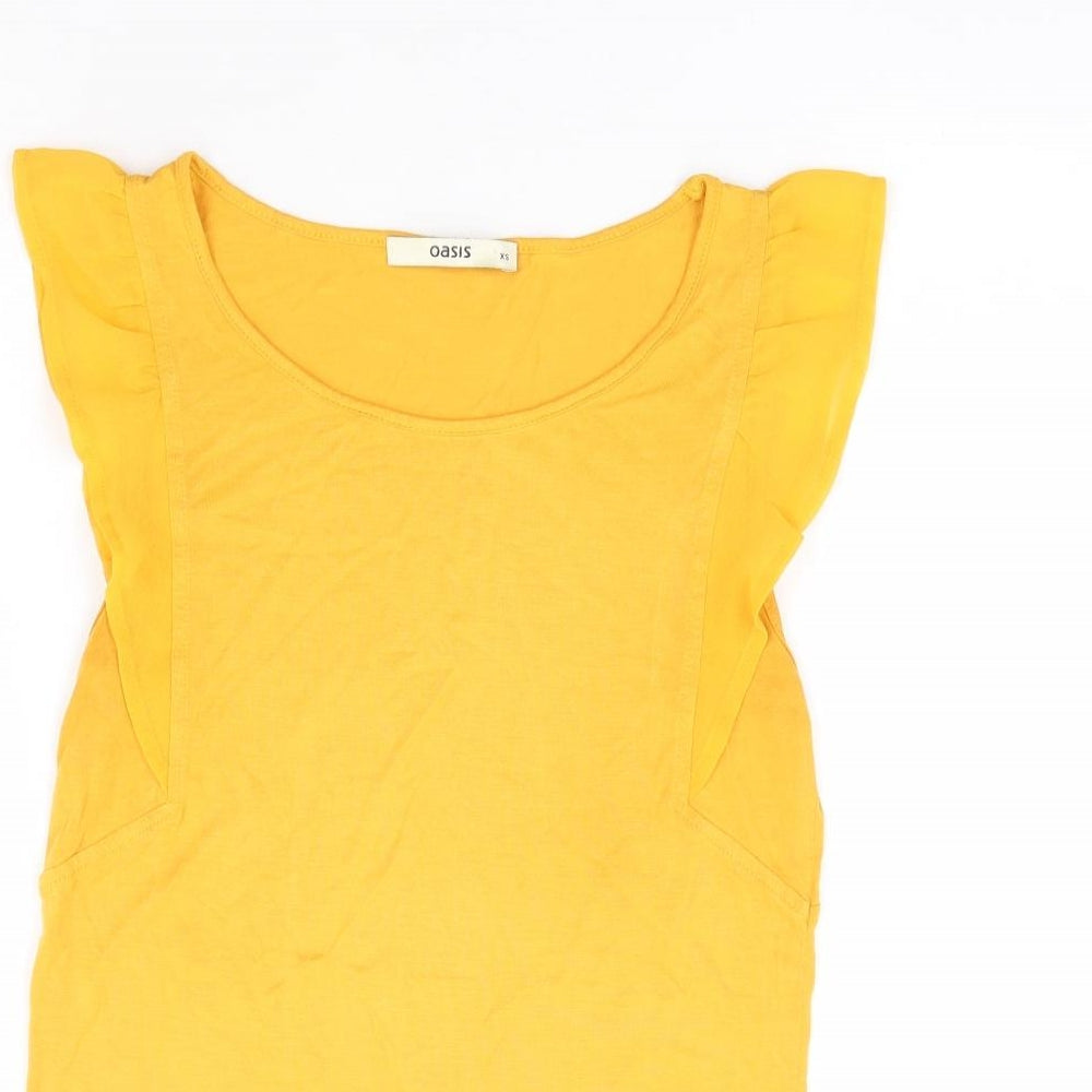 Womens UK Size XS Oasis Yellow Basic Tank