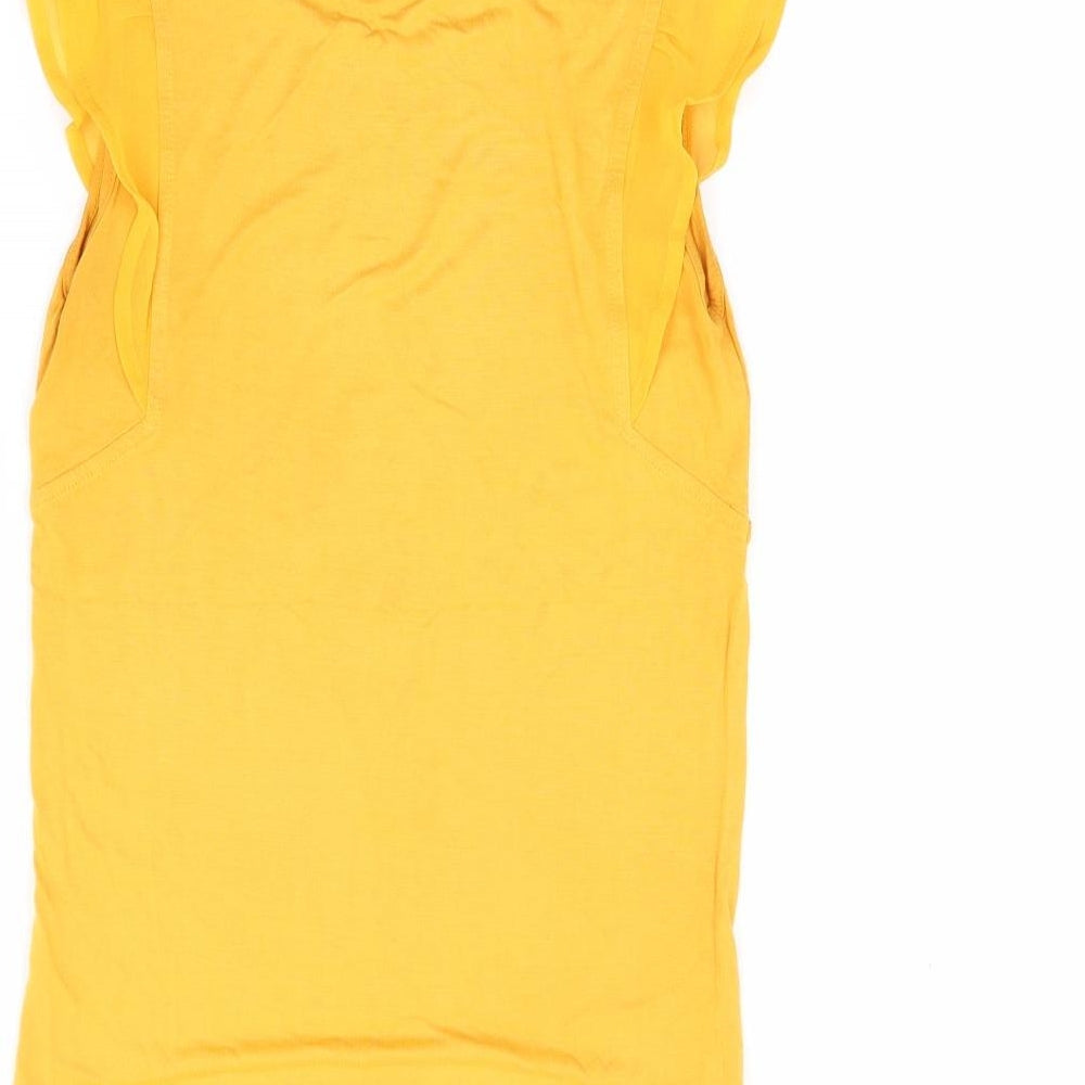 Womens UK Size XS Oasis Yellow Basic Tank