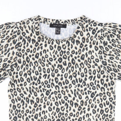 Womens UK Size 6 New Look Brown Jersey T-Shirt