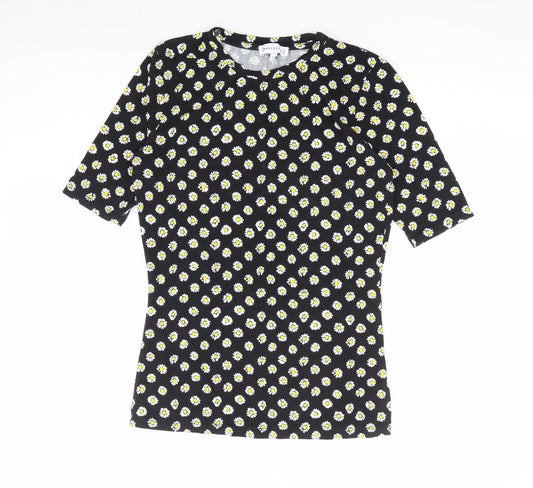 Womens UK Size 6 Warehouse Black Jersey T-Shirt