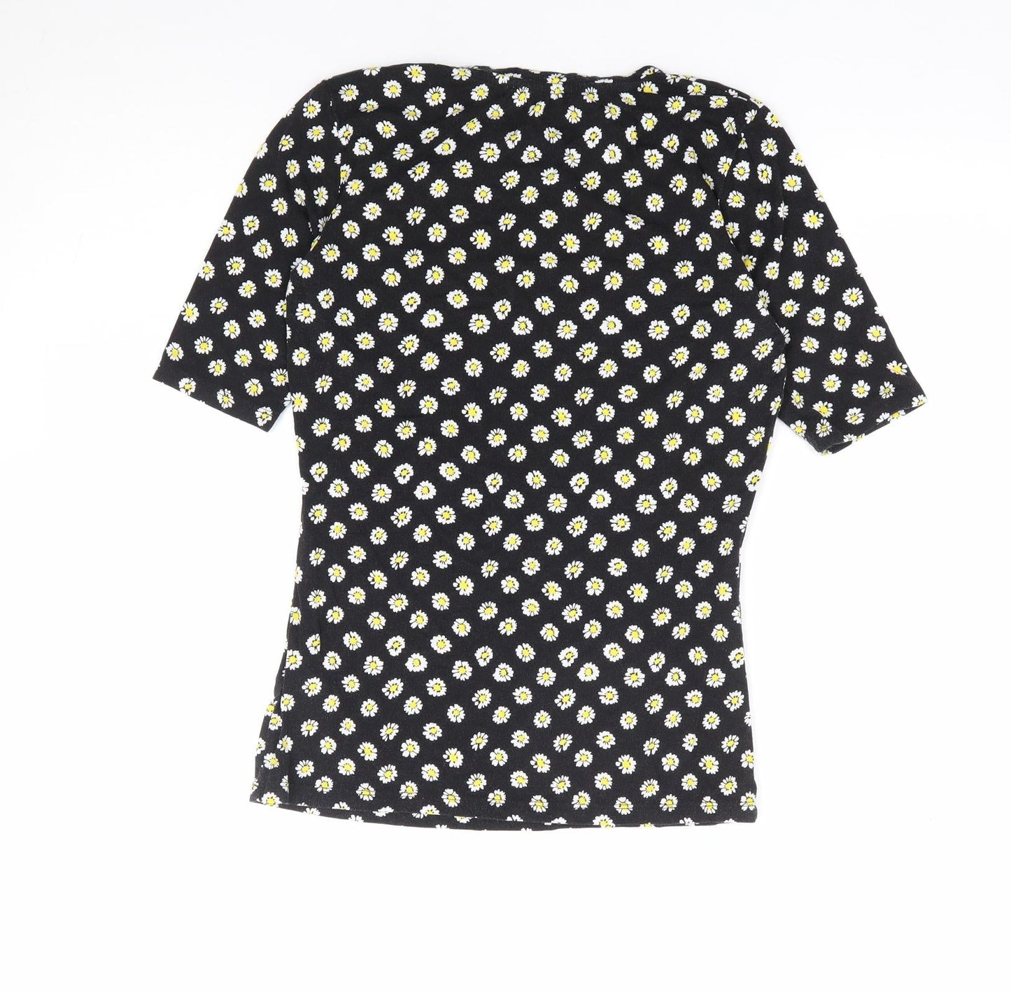 Womens UK Size 6 Warehouse Black Jersey T-Shirt