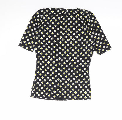 Womens UK Size 6 Warehouse Black Jersey T-Shirt