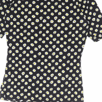 Womens UK Size 6 Warehouse Black Jersey T-Shirt