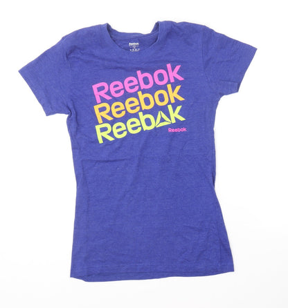 Womens UK Size S Reebok Blue Basic T-Shirt