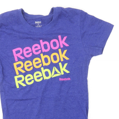 Womens UK Size S Reebok Blue Basic T-Shirt