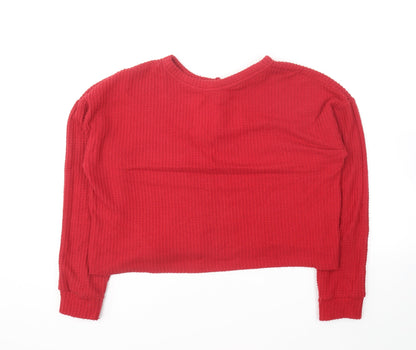 Primark Womens Red Roll Neck Polyester Pullover Jumper Size M