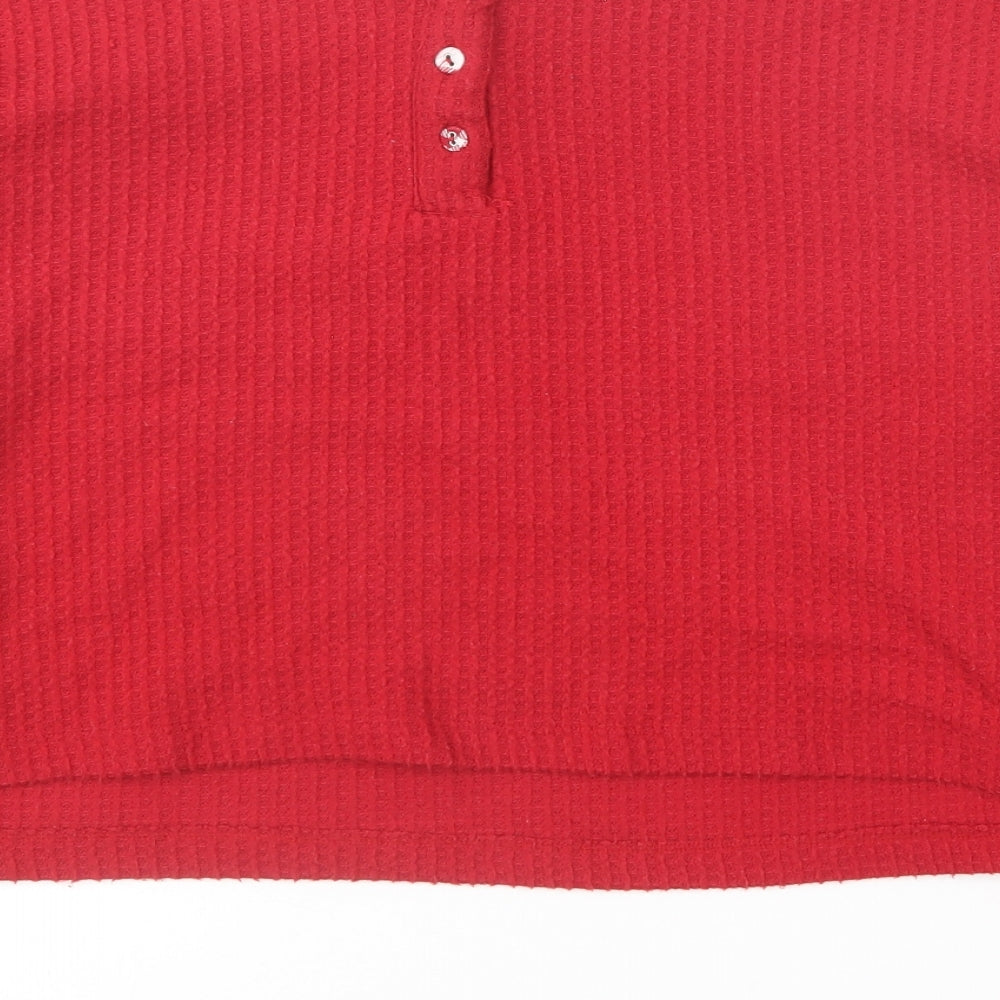 Primark Womens Red Roll Neck Polyester Pullover Jumper Size M