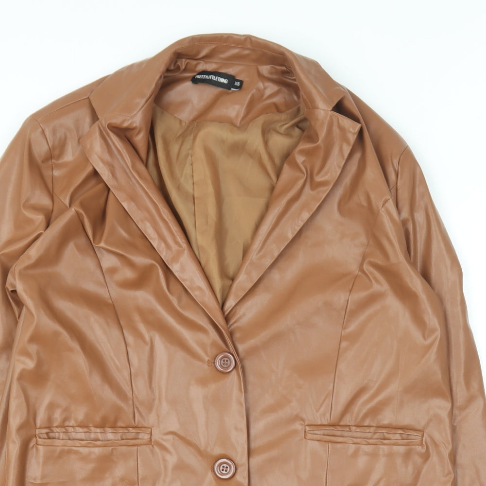 Womens UK Size XS PRETTYLITTLETHING Brown Jacket