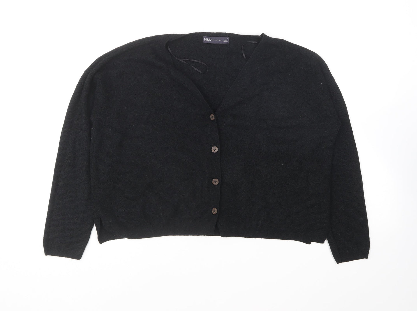 Womens UK Size S Marks and Spencer Black Cardigan Jumper