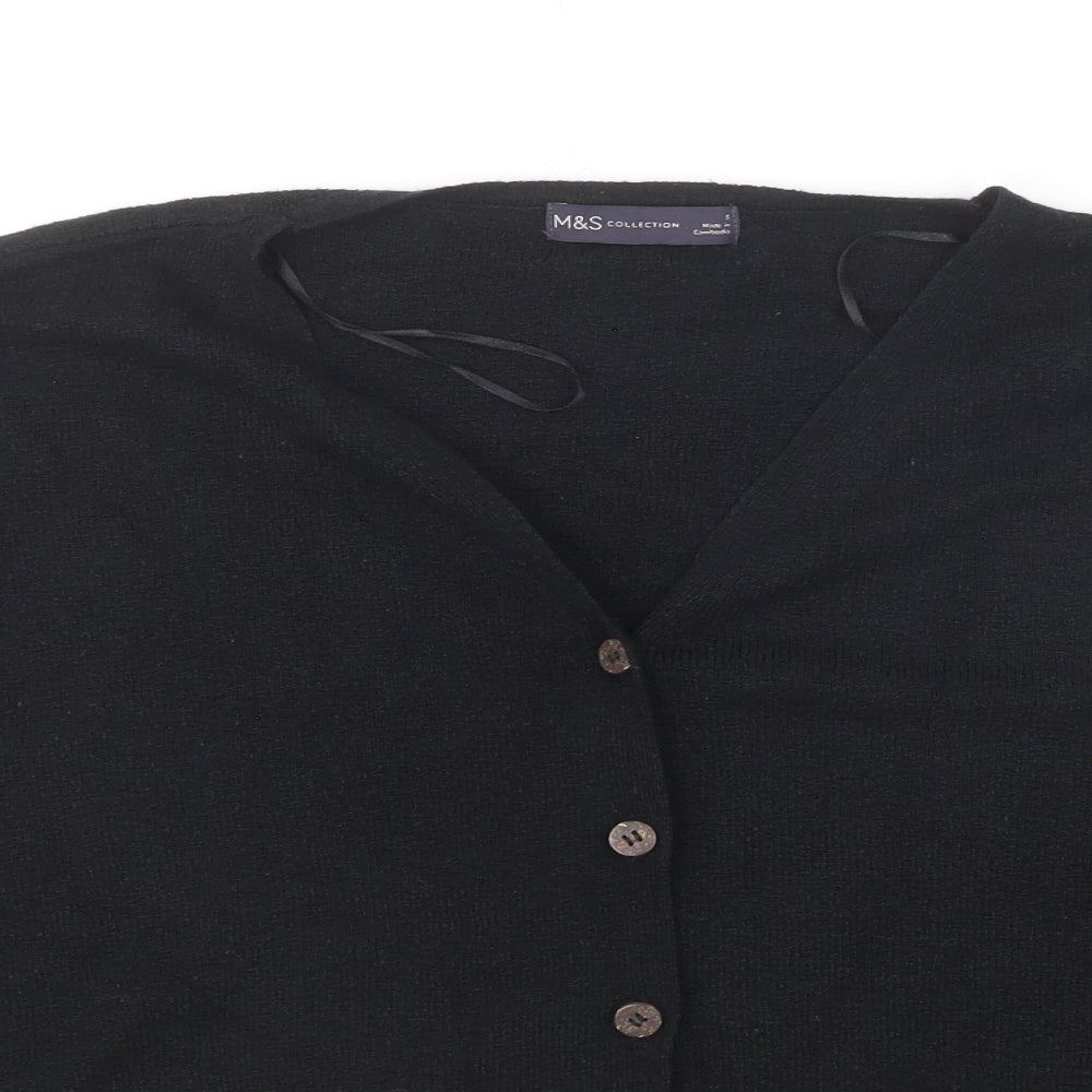Womens UK Size S Marks and Spencer Black Cardigan Jumper