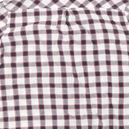 TU Womens Purple Plaid Cotton Basic Button-Up Size 12 Collared