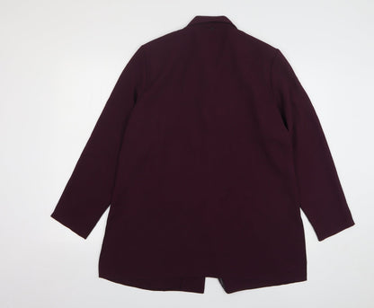 Design Essentials Womens Purple Polyester Jacket Suit Jacket Size 16