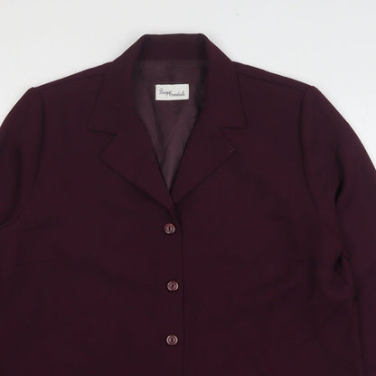 Design Essentials Womens Purple Polyester Jacket Suit Jacket Size 16
