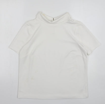 Womens UK Size 12 M&Co White Basic Blouse