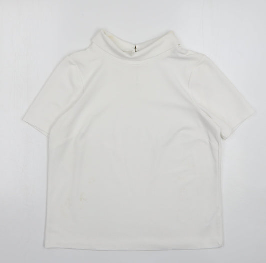 Womens UK Size 12 M&Co White Basic Blouse