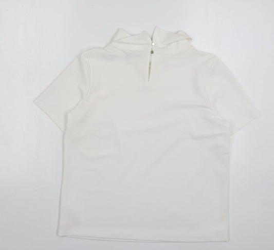 Womens UK Size 12 M&Co White Basic Blouse