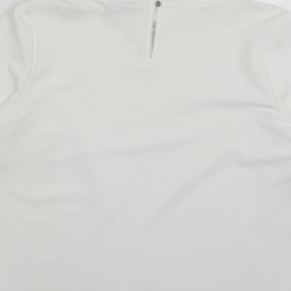 Womens UK Size 12 M&Co White Basic Blouse