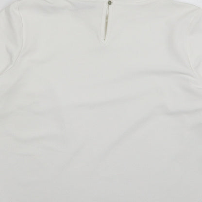 Womens UK Size 12 M&Co White Basic Blouse