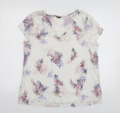 Womens UK Size 12 M&Co White Basic Blouse