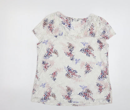 Womens UK Size 12 M&Co White Basic Blouse