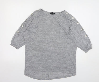 Womens UK Size M New Look Grey Pullover Jumper