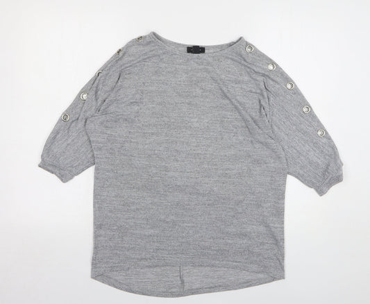 Womens UK Size M New Look Grey Pullover Jumper