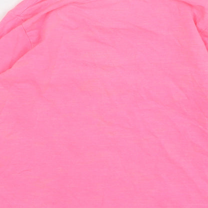 Papaya Girls Pink Geometric Cotton Basic T-Shirt Size 18-24 Months Round Neck Pullover - Happy Every Day