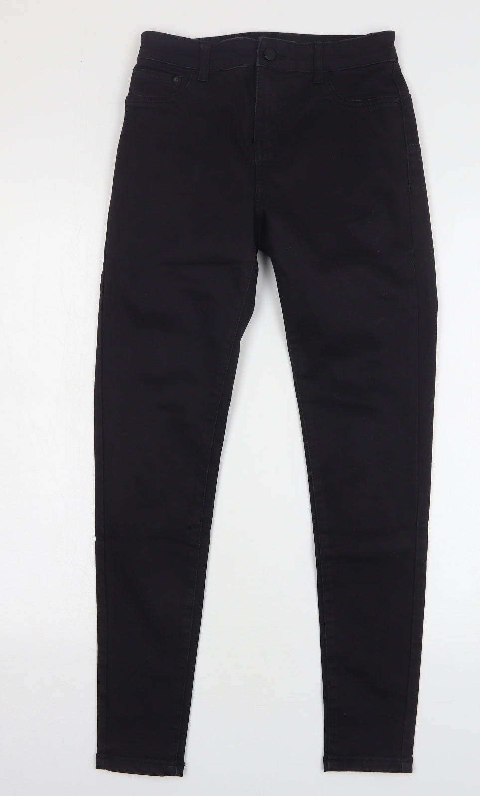 Denim & Co. Womens Black Cotton Skinny Jeans Size 10 L28 in Regular Button