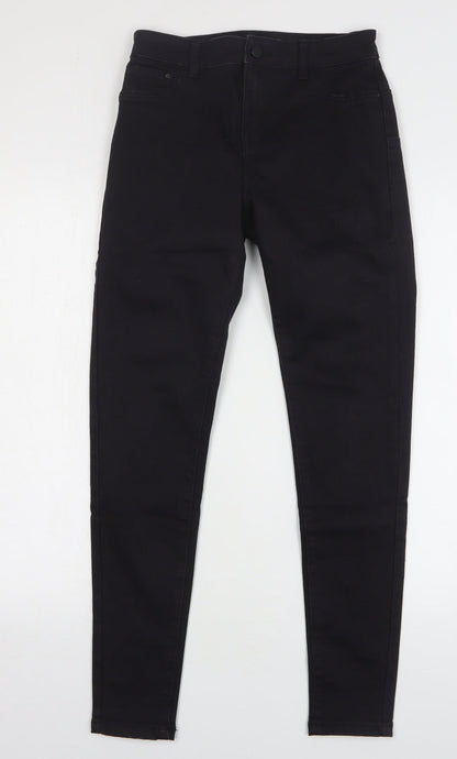 Denim & Co. Womens Black Cotton Skinny Jeans Size 10 L28 in Regular Button