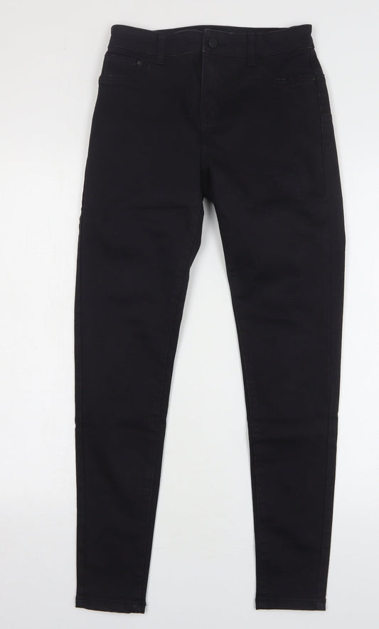 Denim & Co. Womens Black Cotton Skinny Jeans Size 10 L28 in Regular Button